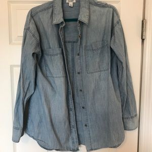 Oversized denim button up